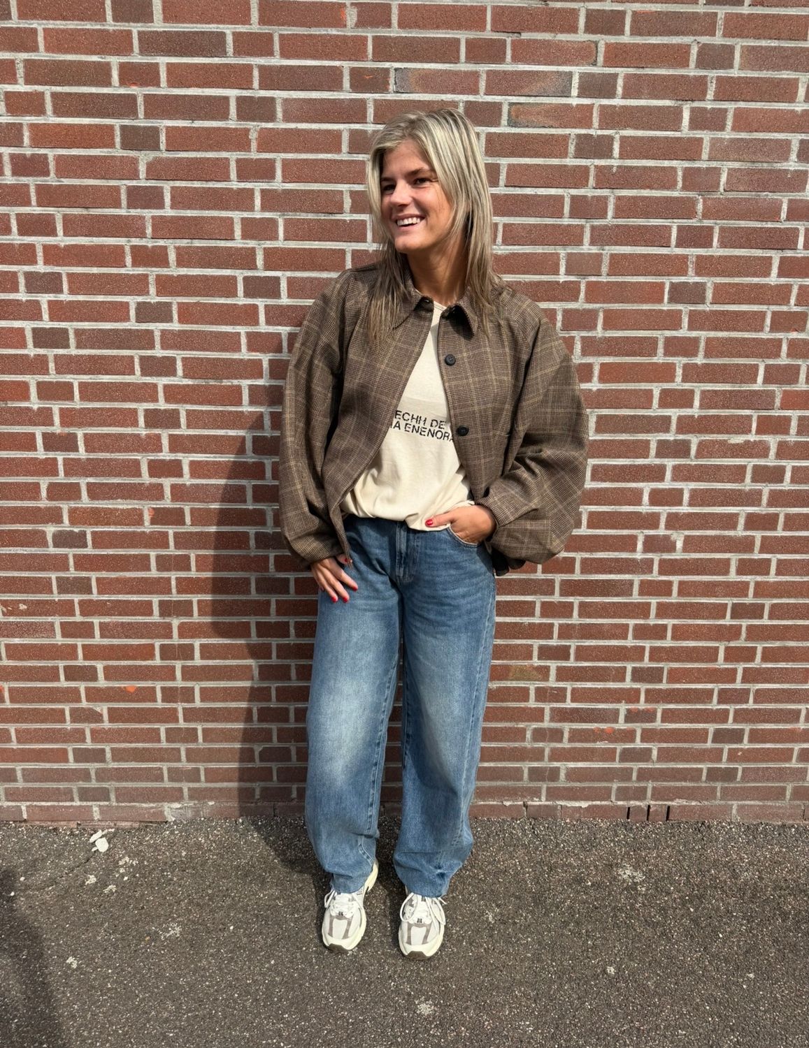 Check jacket - caramel