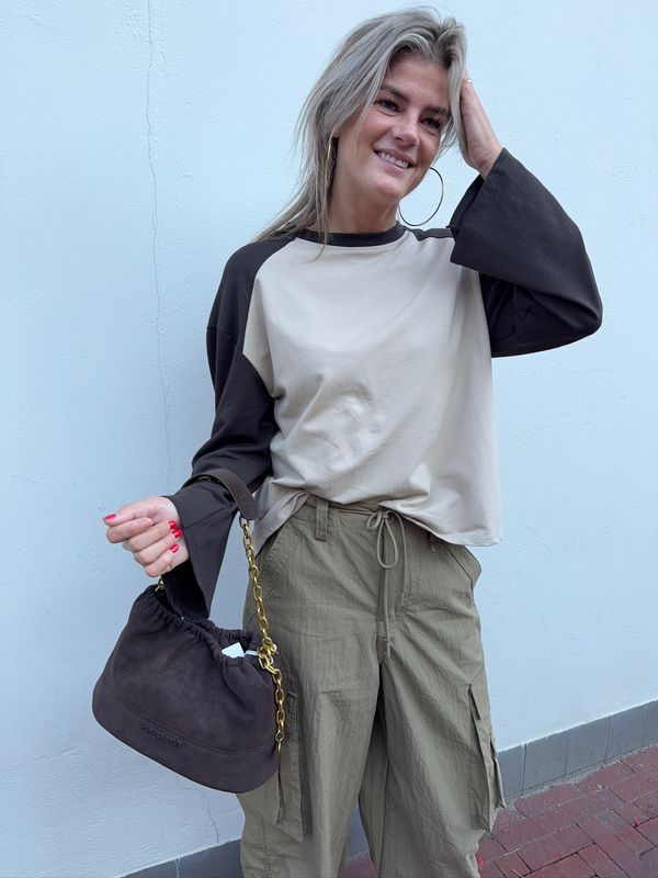Baseball longsleeve - brown/beige