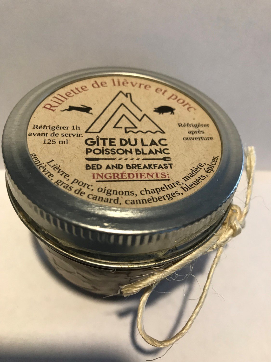 Rillette de lièvre et porc 125ml