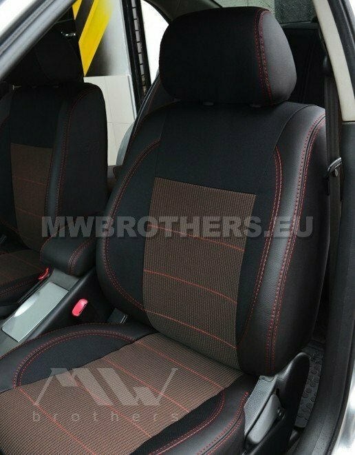 Comfort series with red textile and red stitching