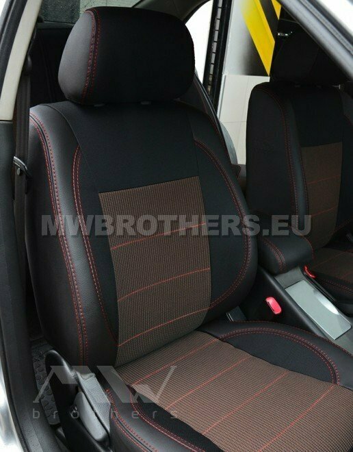 Comfort series with red textile and red stitching