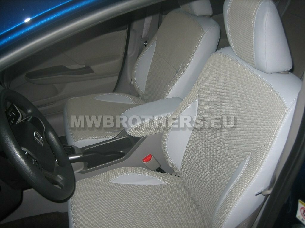 Comfort series with white leather and white textile and white stitching