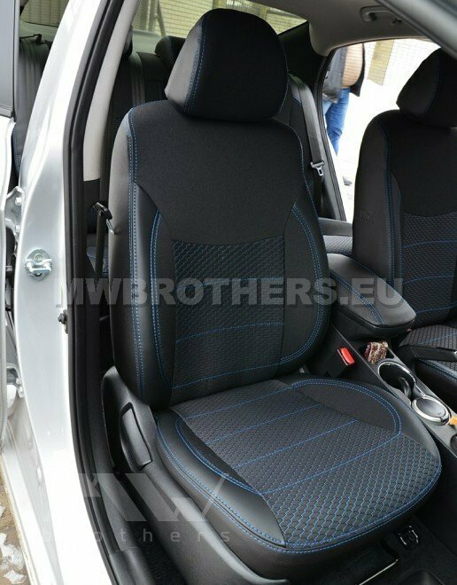 Comfort series with blue stitching