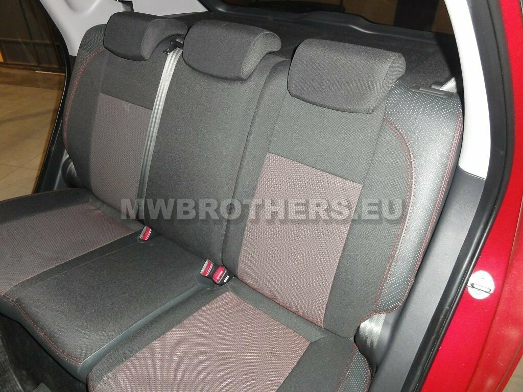 Comfort series with red textile and red stitching