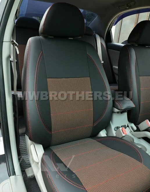 Comfort series with red textile and red stitching