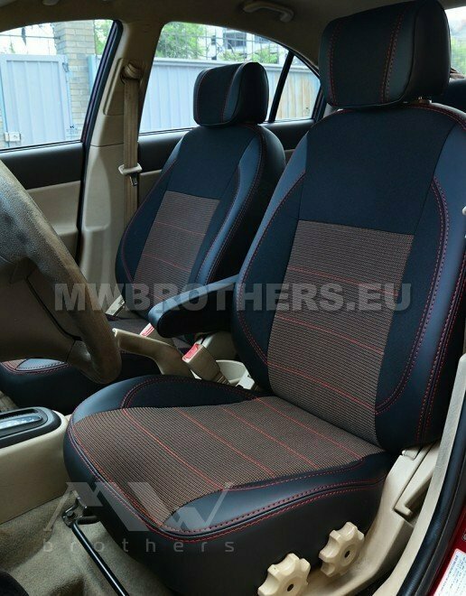 Comfort series with red textile and red stitching