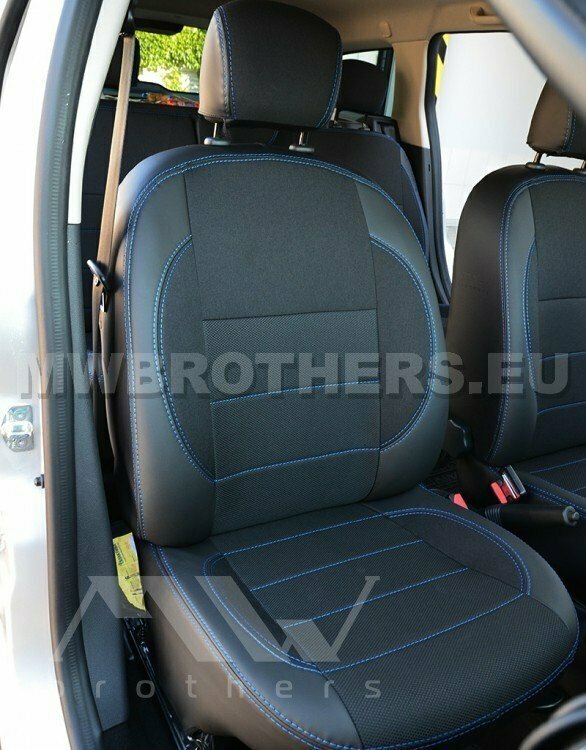 Comfort series with blue stitching