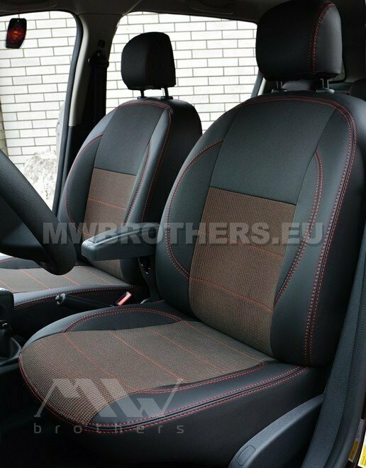 Comfort series with red textile and red stitching