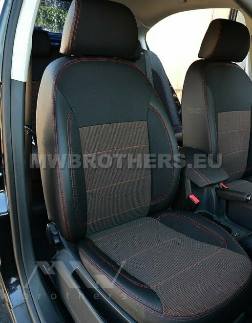 Comfort series with red textile and red stitching