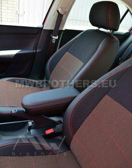 Comfort series with red textile and red stitching