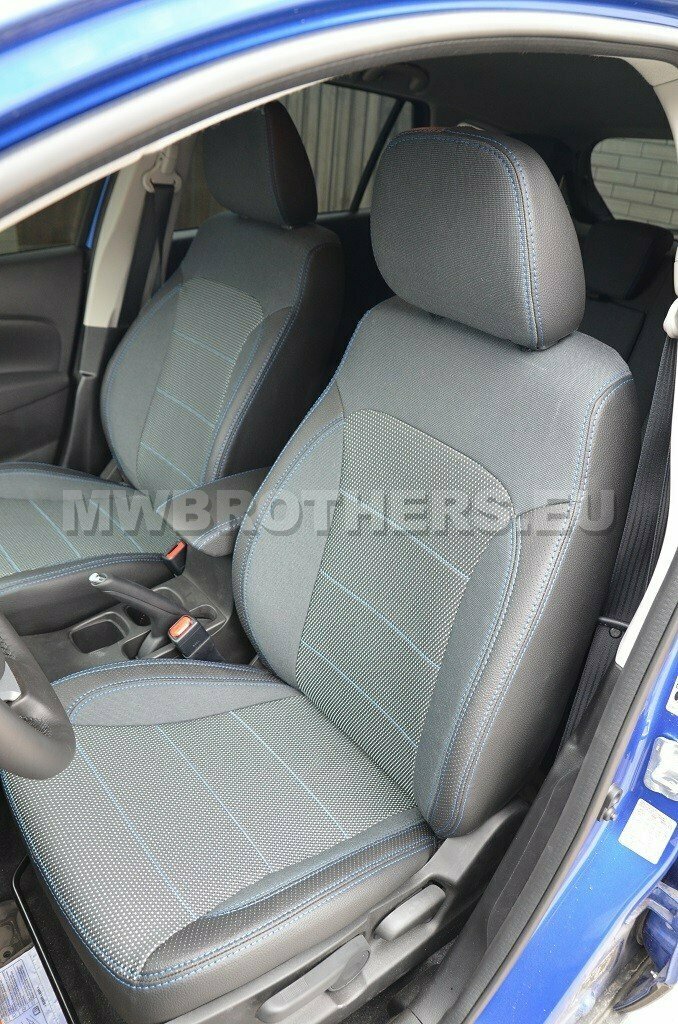 Comfort series with blue stitching