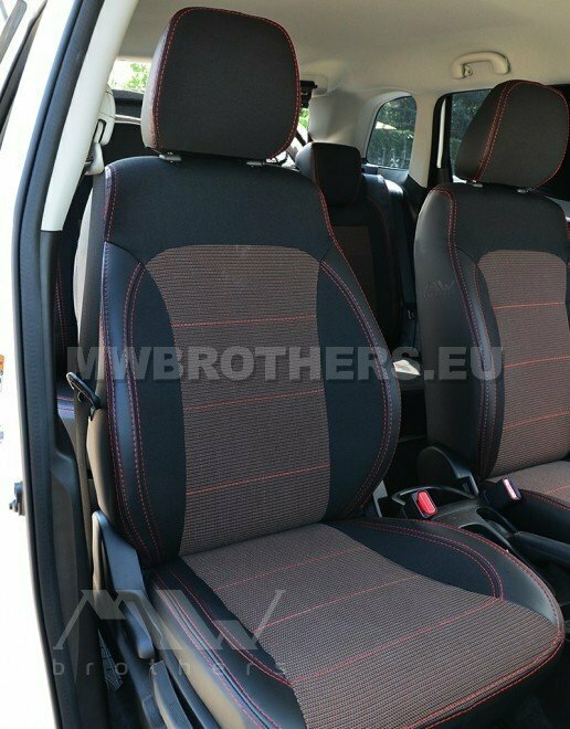 Comfort series with red textile and red stitching