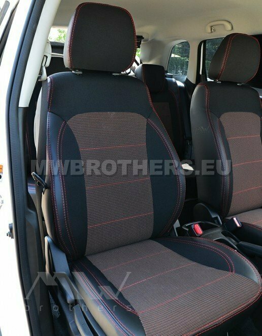 Comfort series with red textile and red stitching