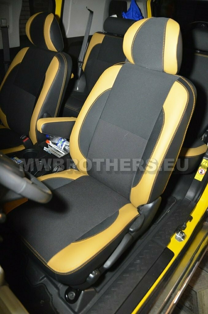 Comfort series with yellow leather and yellow stitching
