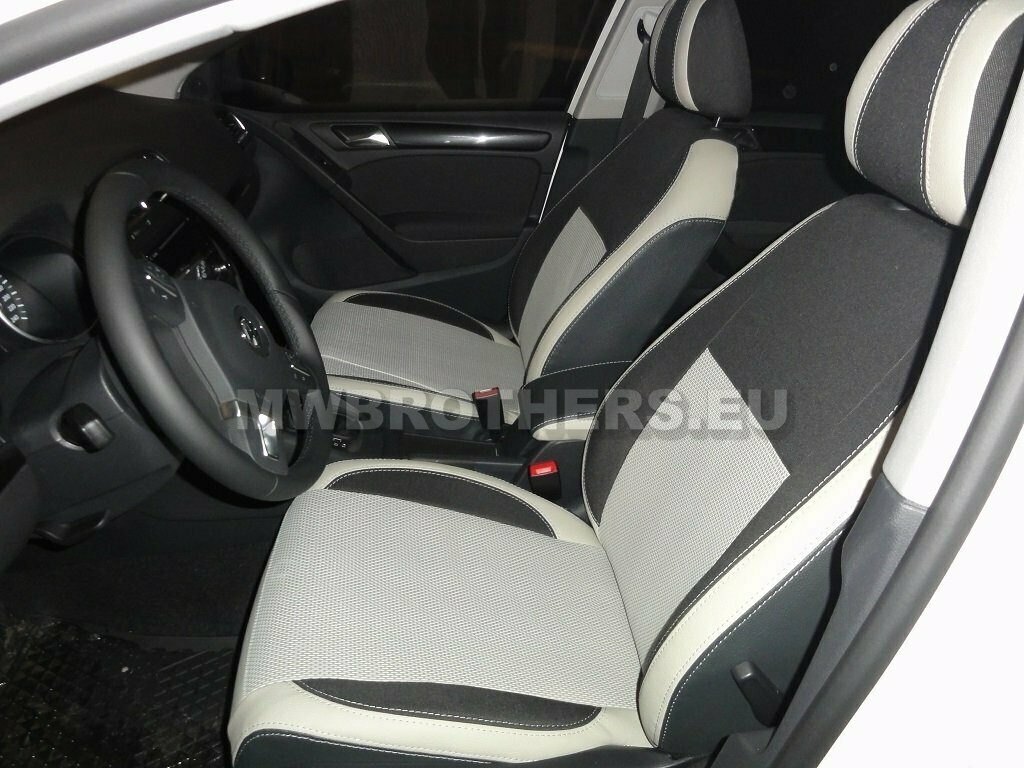 Comfort series with white textile and white leather