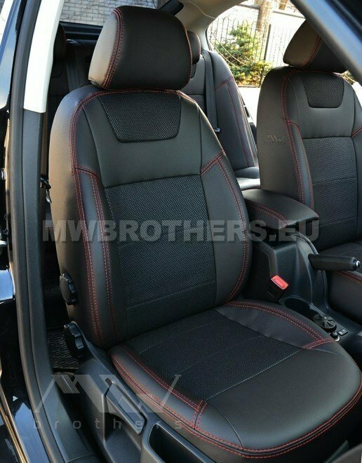 Dynamic series with red stitching