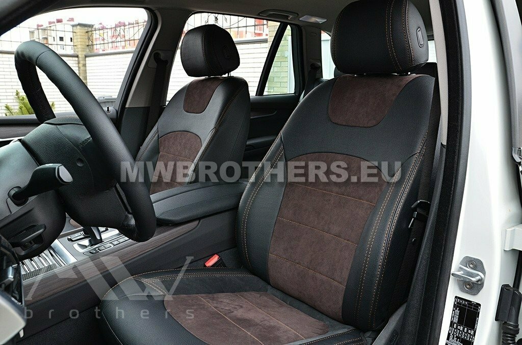 Leather series with brown alcantara