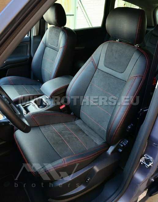 Leather series with red stitching