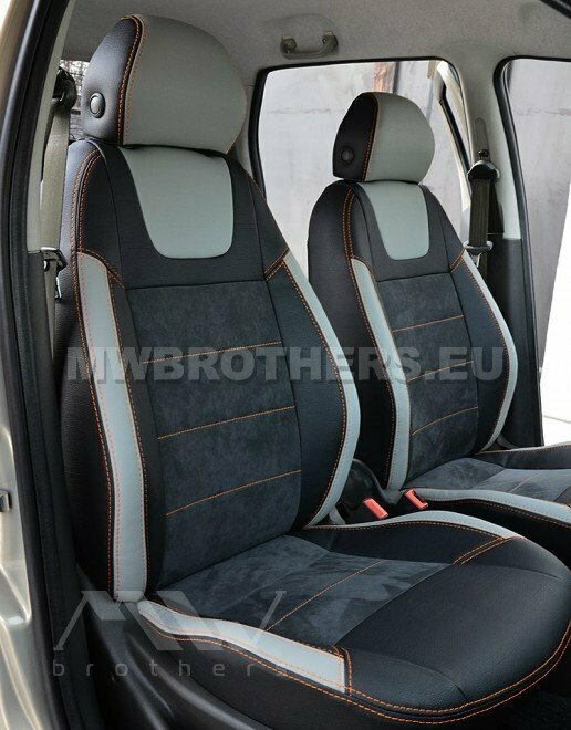 Leather series with white includes and orange stitching