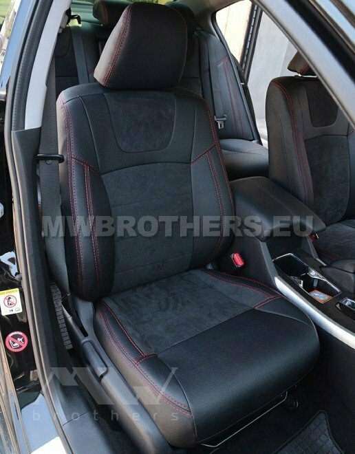 Leather series with red stitching