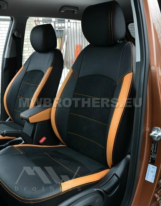 Leather series with orange includes and orange stitching