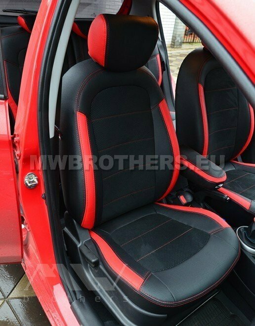 Leather series with red includes and red stitching