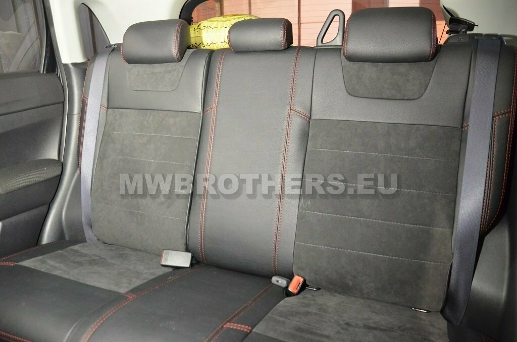 Leather series with red stitching