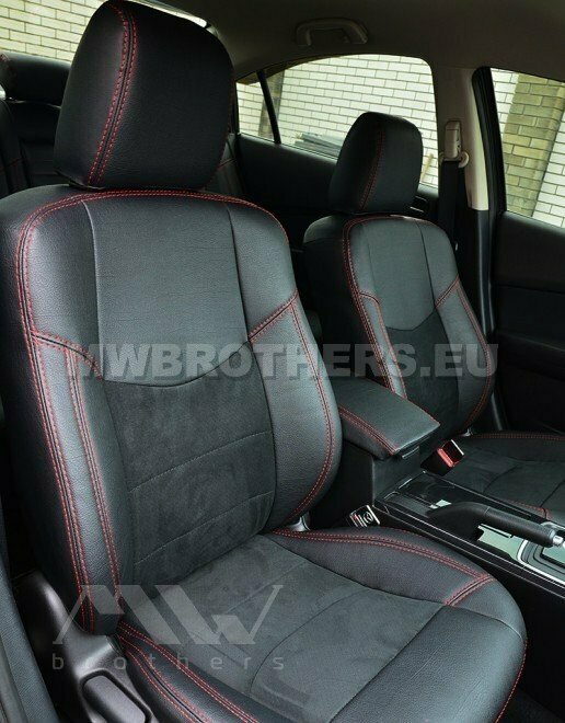 Leather series with red stitching