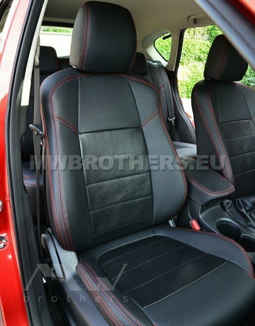 Leather series with red stitching and black leather