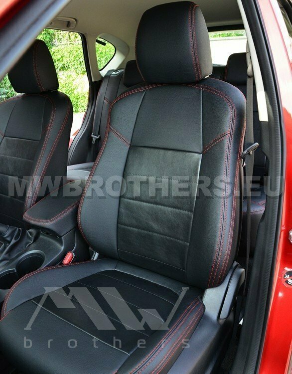 Leather series with red stitching and black leather