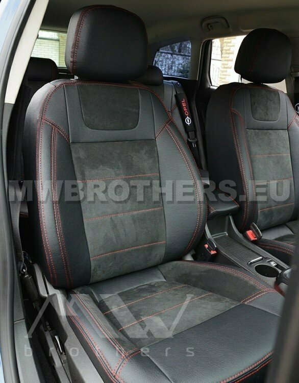 Leather series with red stitching