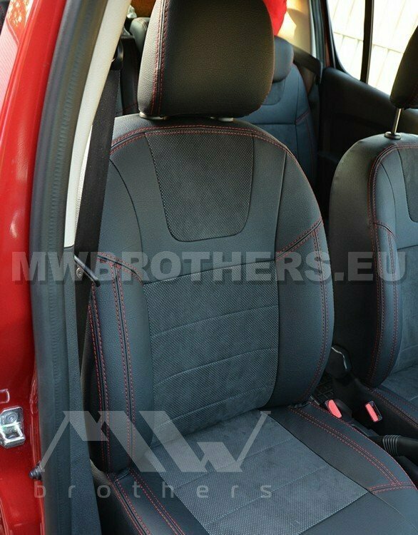 Leather series with red stitching