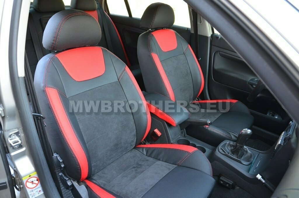 Leather series with red includes and red stitching