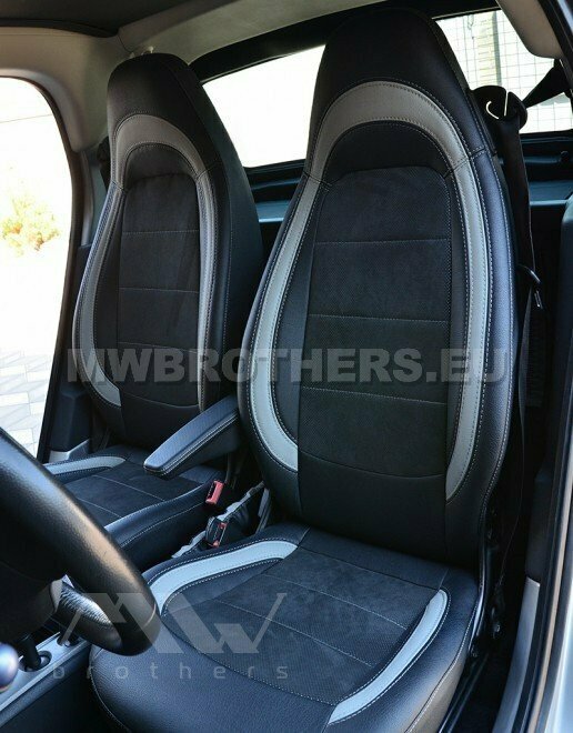 Leather series with white includes and gray stitching