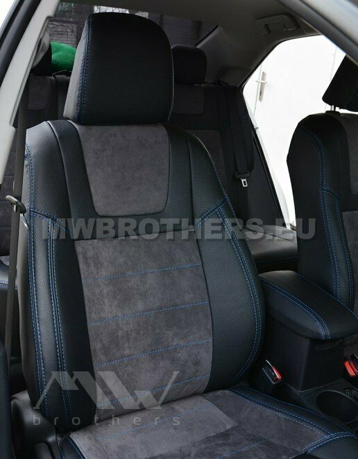 Leather series with blue stitching