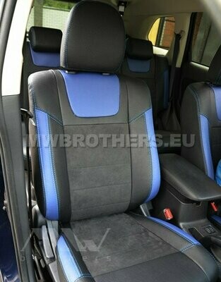 Leather series with blue includes and blue stitching