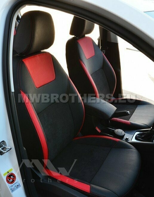 Leather series with red includes and red stitching