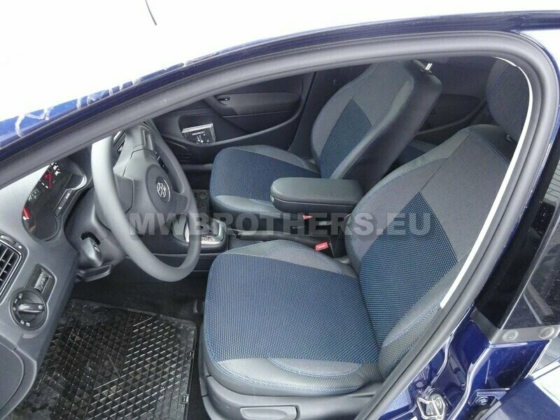 Comfort series with blue textile and blue stitching