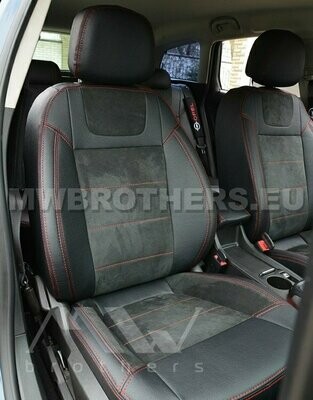 Leather series with red stitching