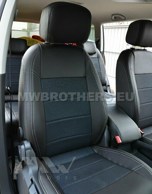 Dynamic series with white stitching