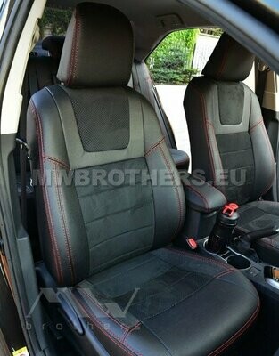 Leather series with red stitching