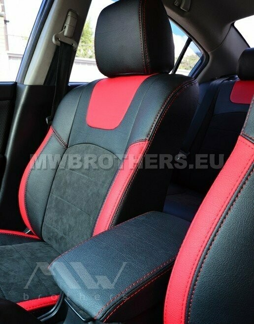 Leather series with red includes and red stitching