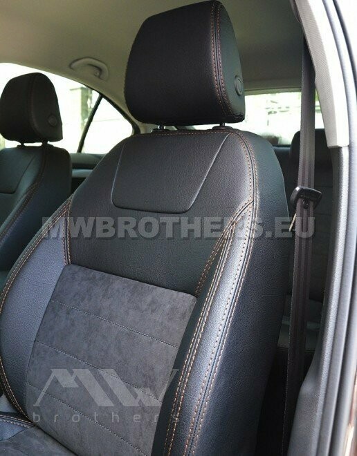 Leather series with brown stitching