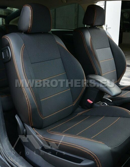 Comfort series with orange stitching