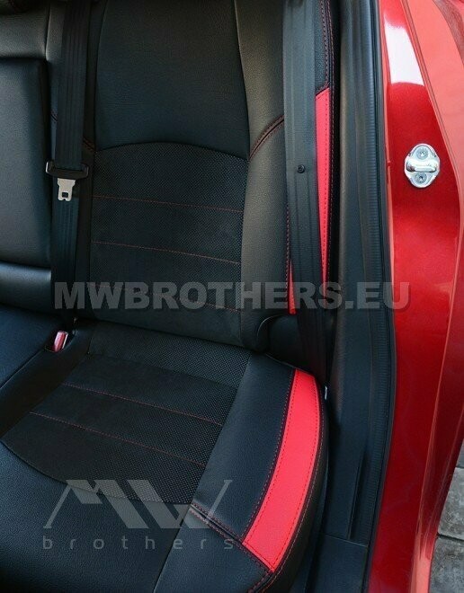 Leather series with red includes and red stitching