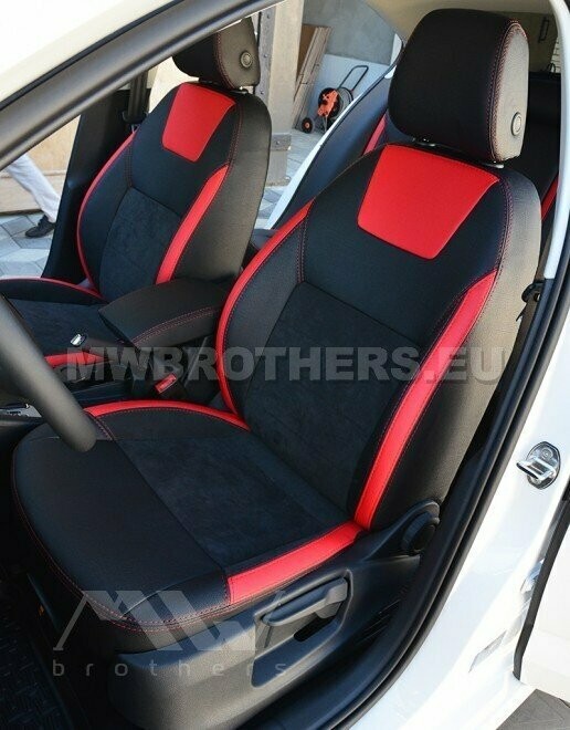 Leather series with red includes and red stitching