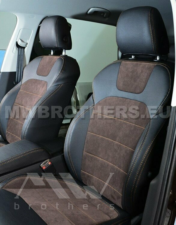 Leather series with brown alcantara