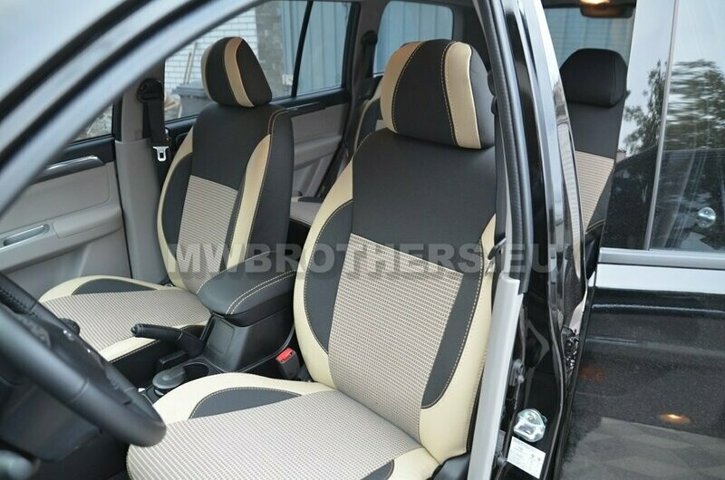 Comfort series with beige leather and beige textile and beige stitching