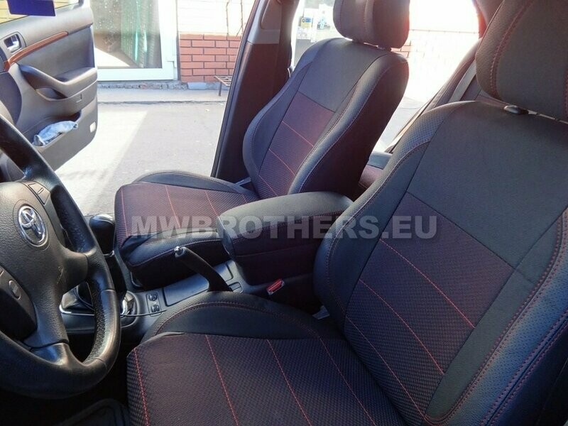 Comfort series with red textile and red stitching