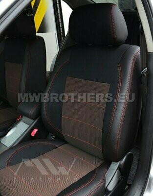 Comfort series with red textile and red stitching